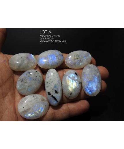 White Rainbow Moonstone Cabochon Lot,Smooth,Blue Flashy Fire,Fancy Shape,Loose Stone,Gemstones For Pendent,Jewelry,Wholesaler,Supplies C1 | Save 33% - Rajasthan Living
