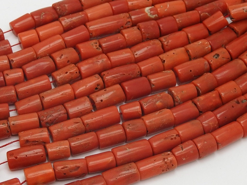 Natural Red Coral Smooth Tube,Drum,Cylinder Shape Beads,Handmade,Loose Stone,For Making Jewelry,Wholesaler,Supplies 100%Natural (bk)CR2 | Save 33% - Rajasthan Living 13