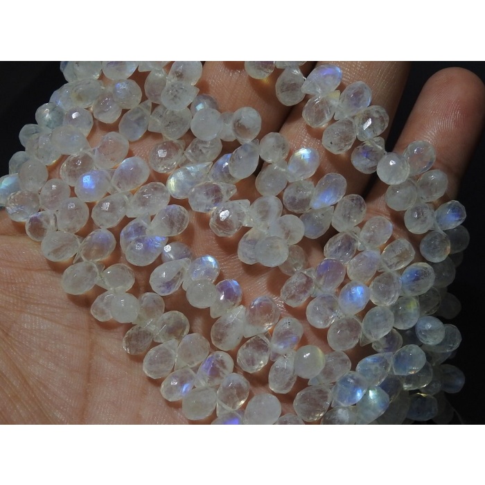 White Rainbow Moonstone Faceted Drop,Teardrop,Loose Bead,Multi Flashy Fire,For Making Jewelry,Wholesaler,Supplies,8Inch 100%Natural PME-BR2 | Save 33% - Rajasthan Living 7
