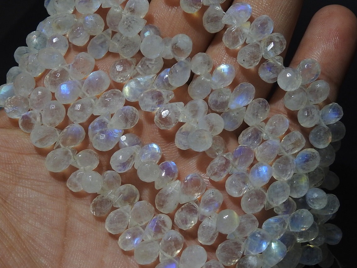 White Rainbow Moonstone Faceted Drop,Teardrop,Loose Bead,Multi Flashy Fire,For Making Jewelry,Wholesaler,Supplies,8Inch 100%Natural PME-BR2 | Save 33% - Rajasthan Living 16