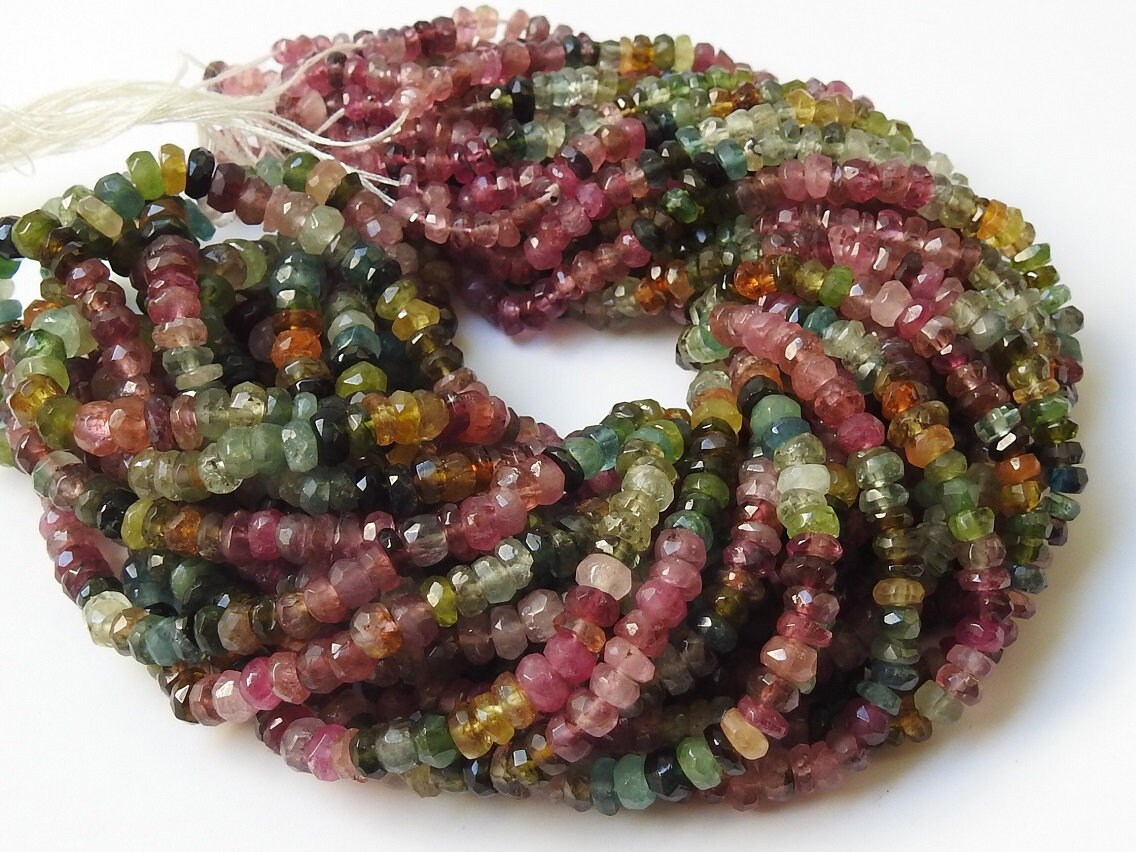 Tourmaline Faceted Roundel Bead,Multi Shaded,Loose Stone,Handmade,Necklace,Wholesaler,Supplies,New Arrival 100%Natural PME(B13) | Save 33% - Rajasthan Living 17