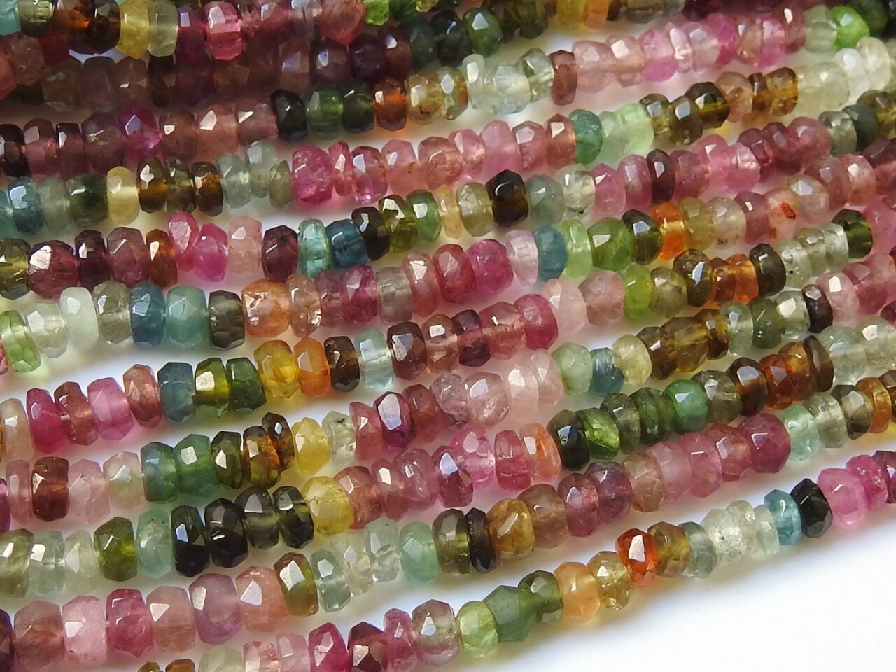Tourmaline Faceted Roundel Bead,Multi Shaded,Loose Stone,Handmade,Necklace,Wholesaler,Supplies,New Arrival 100%Natural PME(B13) | Save 33% - Rajasthan Living 16