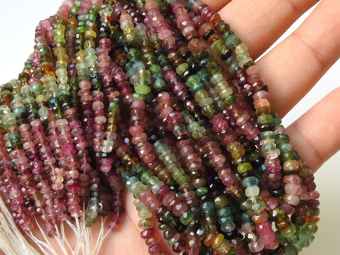 Tourmaline Faceted Roundel Bead,Multi Shaded,Loose Stone,Handmade,Necklace,Wholesaler,Supplies,New Arrival 100%Natural PME(B13) | Save 33% - Rajasthan Living 15