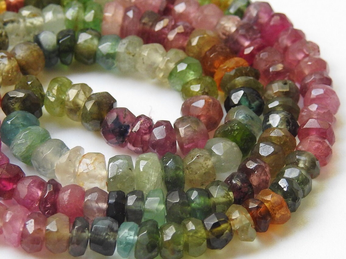 Tourmaline Faceted Roundel Bead,Multi Shaded,Loose Stone,Handmade,Necklace,Wholesaler,Supplies,New Arrival 100%Natural PME(B13) | Save 33% - Rajasthan Living 20