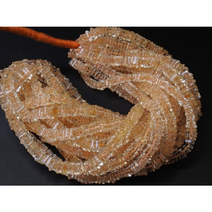 15 Inch Strand Natural Citrine Smooth Heishi Square Shape Beads Wholesale Price New Arrival (pme) H1 | Save 33% - Rajasthan Living 7