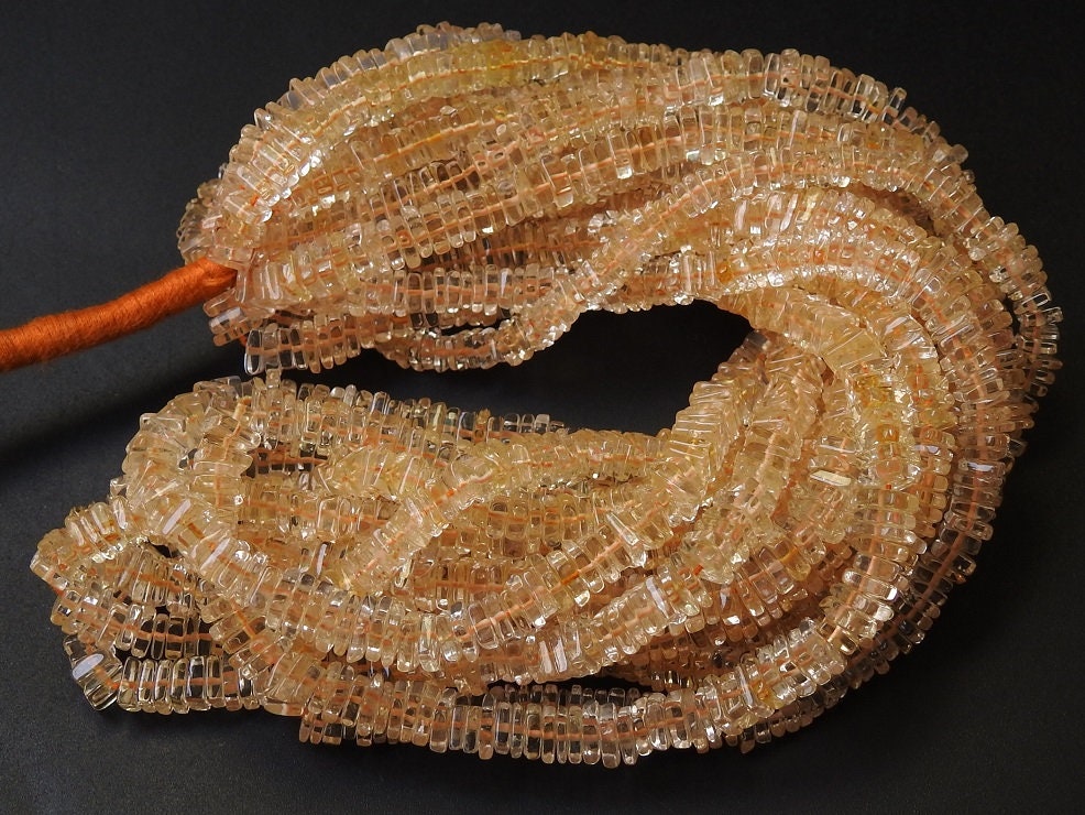 15 Inch Strand Natural Citrine Smooth Heishi Square Shape Beads Wholesale Price New Arrival (pme) H1 | Save 33% - Rajasthan Living 11