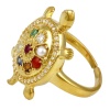 Tortoise Ring With American Diamonds and 9 Gemstone 925 Sterling Silver 24K Gold Plated | Save 33% - Rajasthan Living 11
