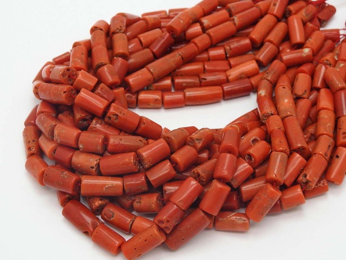 Natural Red Coral Smooth Tube,Drum,Cylinder Shape Beads,Handmade,Loose Stone,For Making Jewelry,Wholesaler,Supplies 100%Natural (bk)CR2 | Save 33% - Rajasthan Living 11