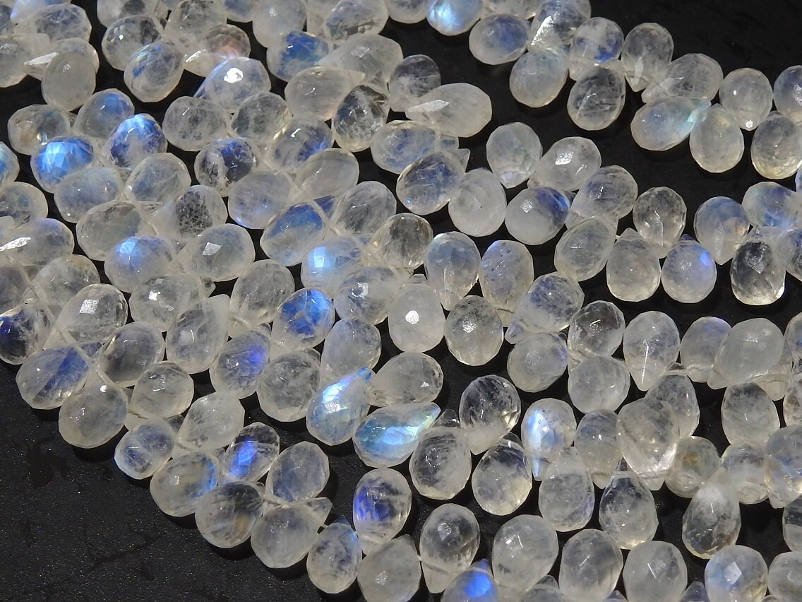 White Rainbow Moonstone Faceted Drop,Teardrop,Loose Bead,Multi Flashy Fire,For Making Jewelry,Wholesaler,Supplies,8Inch 100%Natural PME-BR2 | Save 33% - Rajasthan Living 19