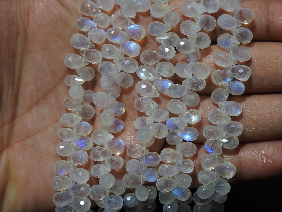 White Rainbow Moonstone Faceted Drop,Teardrop,Loose Bead,Multi Flashy Fire,For Making Jewelry,Wholesaler,Supplies,8Inch 100%Natural PME-BR2 | Save 33% - Rajasthan Living 20