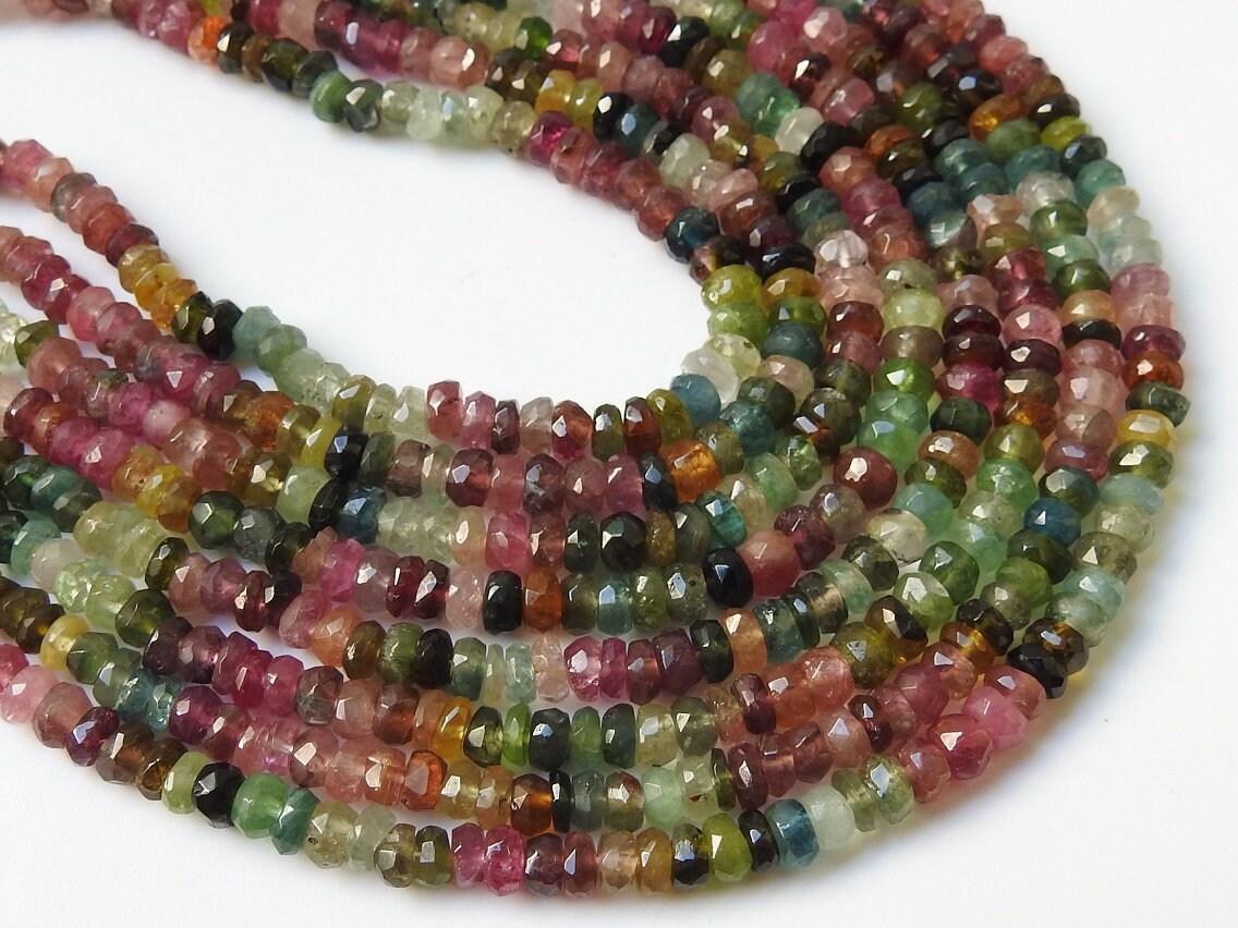 Tourmaline Faceted Roundel Bead,Multi Shaded,Loose Stone,Handmade,Necklace,Wholesaler,Supplies,New Arrival 100%Natural PME(B13) | Save 33% - Rajasthan Living 18
