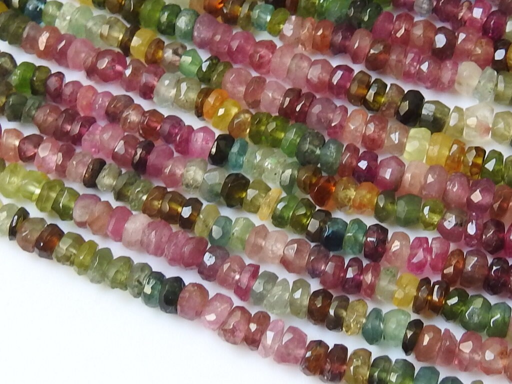 Tourmaline Faceted Roundel Bead,Multi Shaded,Loose Stone,Handmade,Necklace,Wholesaler,Supplies,New Arrival 100%Natural PME(B13) | Save 33% - Rajasthan Living 19