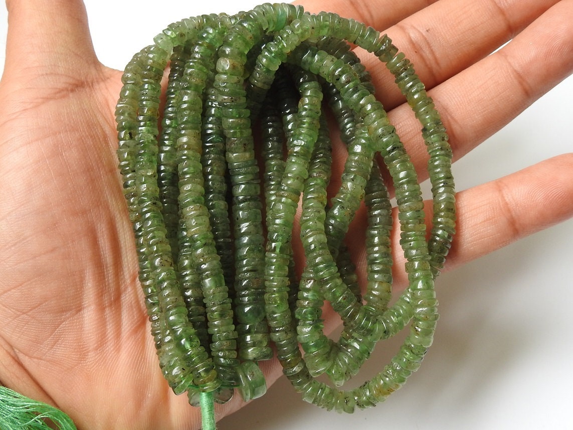 16Inch Strand,Green Kyanite Smooth Tyre,Coin,Button,Wheel Shape Beads,Wholesale Price,New Arrival,100%Natural PME-T2 | Save 33% - Rajasthan Living 15