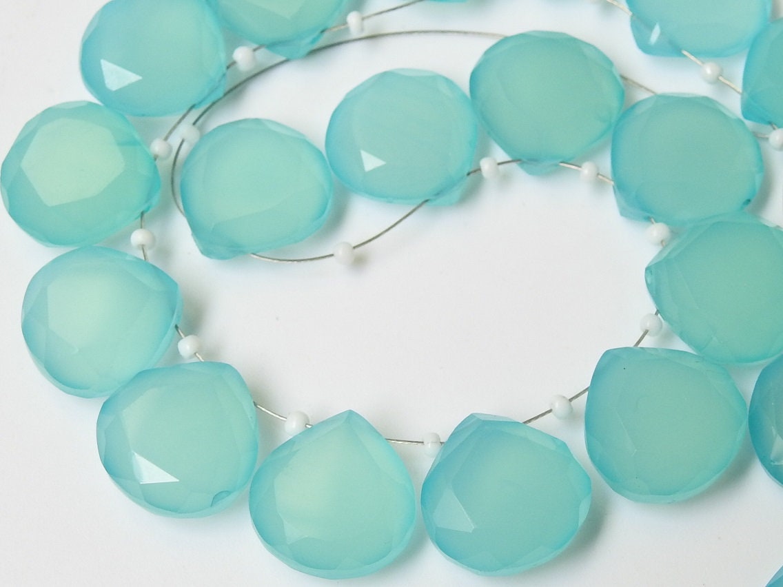 14X14MM Pair,Aqua Blue Chalcedony Faceted Hearts,Teardrop,Drop,Loose Stone,Handmade,For Making Jewelry,Wholesaler,Supplies PME-CY2 | Save 33% - Rajasthan Living 14