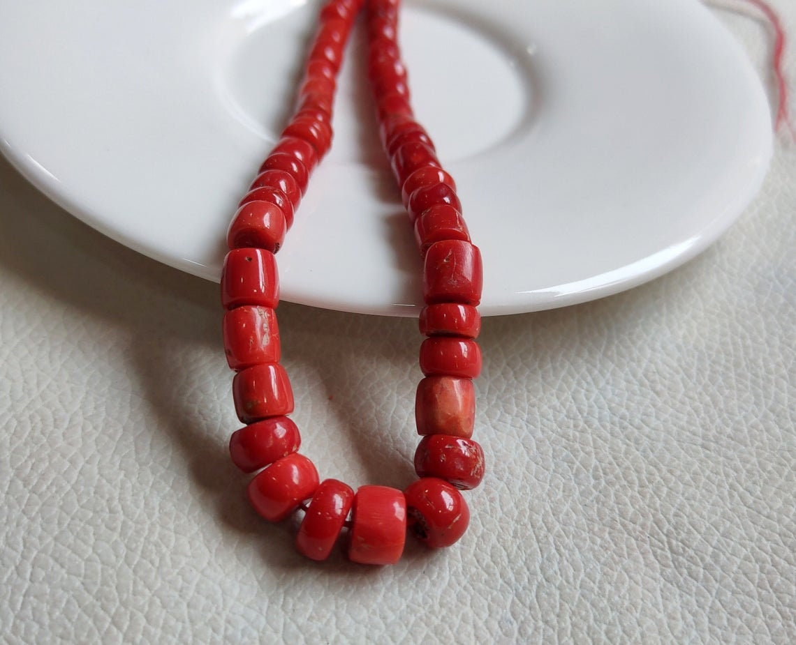 14 Inch Strand Natural Coral Faceted  Beads AA+ Quality Coral 5-7 MM 100% Natural Gemstone | Save 33% - Rajasthan Living 12