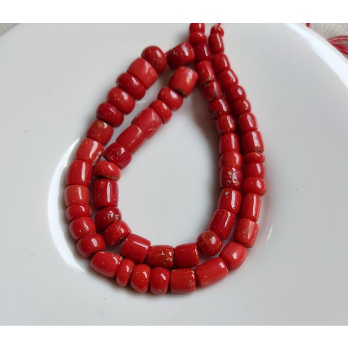 14 Inch Strand Natural Coral Faceted  Beads  5-7 MM 100% Natural Rondelle Gemstone | Save 33% - Rajasthan Living 6