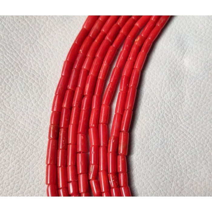 100% Natural Italian Coral Gemstone Beads,18 Inches Strand, Finest Quality Beads, Well Polished Red Coral Beads Tube Shape 10×4–7×3 MM | Save 33% - Rajasthan Living 5