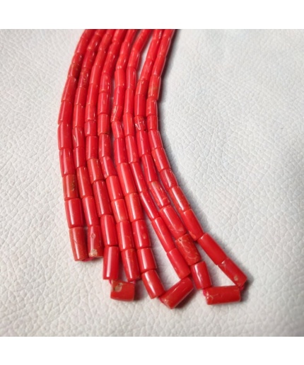 100% Natural Italian Coral Gemstone Beads,18 Inches Strand, Finest Quality Beads, Well Polished Red Coral Beads Tube Shape 10×4–7×3 MM | Save 33% - Rajasthan Living 3