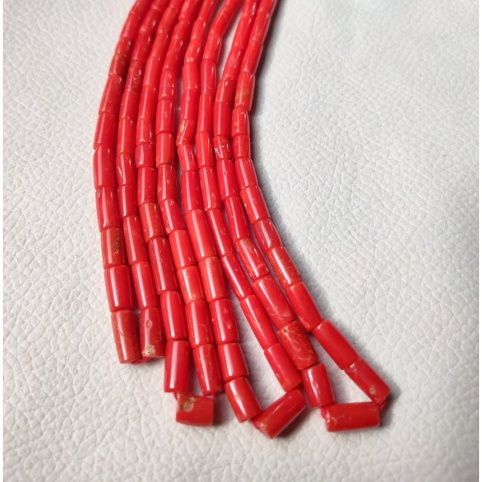100% Natural Italian Coral Gemstone Beads,18 Inches Strand, Finest Quality Beads, Well Polished Red Coral Beads Tube Shape 10×4–7×3 MM | Save 33% - Rajasthan Living 6