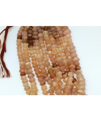 Natural Rainbow Moonstone Shaded Peach Moonstone Cabochone Roundel Beads 7 MM 100% Natural Gemstone | Save 33% - Rajasthan Living