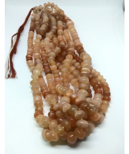 Natural Rainbow Moonstone Shaded Peach Moonstone Cabochone Roundel Beads 7 MM 100% Natural Gemstone | Save 33% - Rajasthan Living 3