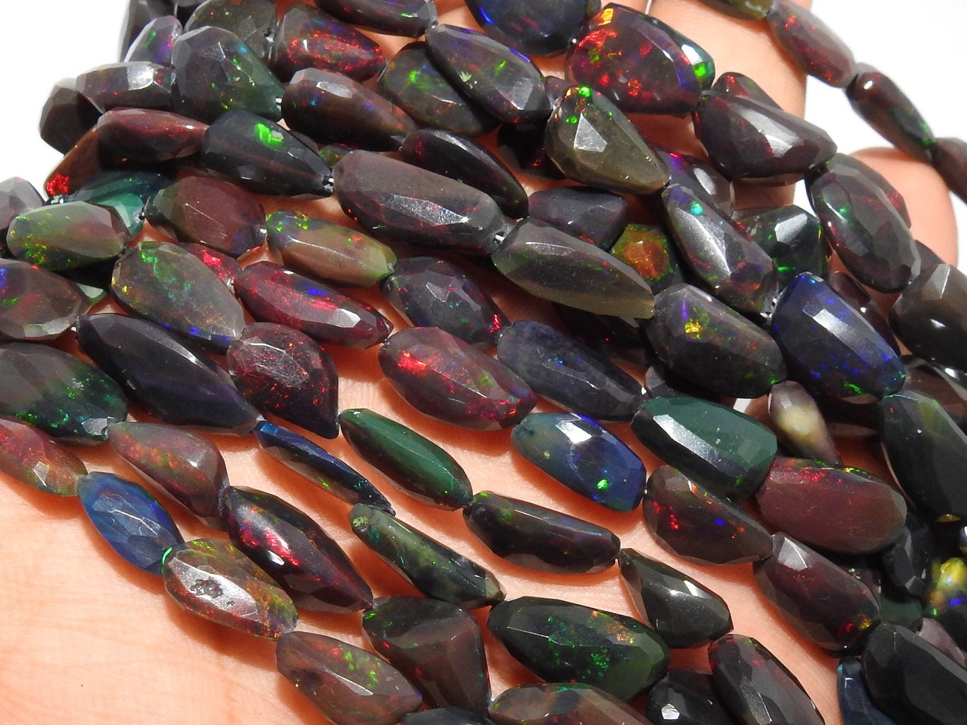 Ethiopian Black Opal Tumble,Faceted,Nugget,Multi Fire,Loose Stone,For Making Jewelry,Necklace,Wholesaler,Supplies 8Inch 100%Natural PME-EO2 | Save 33% - Rajasthan Living 22