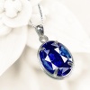 Natural certified 6.00 Carat 925 Sterling Silver Handmade Natural Blue Sapphire Pendant/Necklace For Girls And Women | Save 33% - Rajasthan Living 8