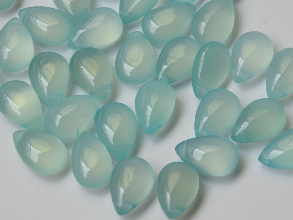Aqua Blue Chalcedony Smooth Teardrop,Drop,Loose Stone,Handmade,For Making Jewelry,Earrings Pair,12X8MM Approx PME-CY2 | Save 33% - Rajasthan Living 14