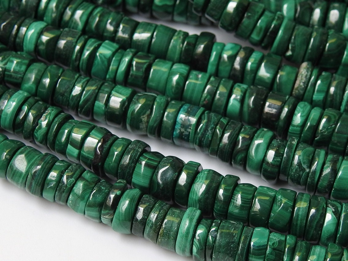 Malachite Smooth Tyre,Coin,Button,Wheel Shape Bead,Handmade,Loose Bead,8Inch Strand,Wholesaler,Supplies,100%Natural PME-T1 | Save 33% - Rajasthan Living 17
