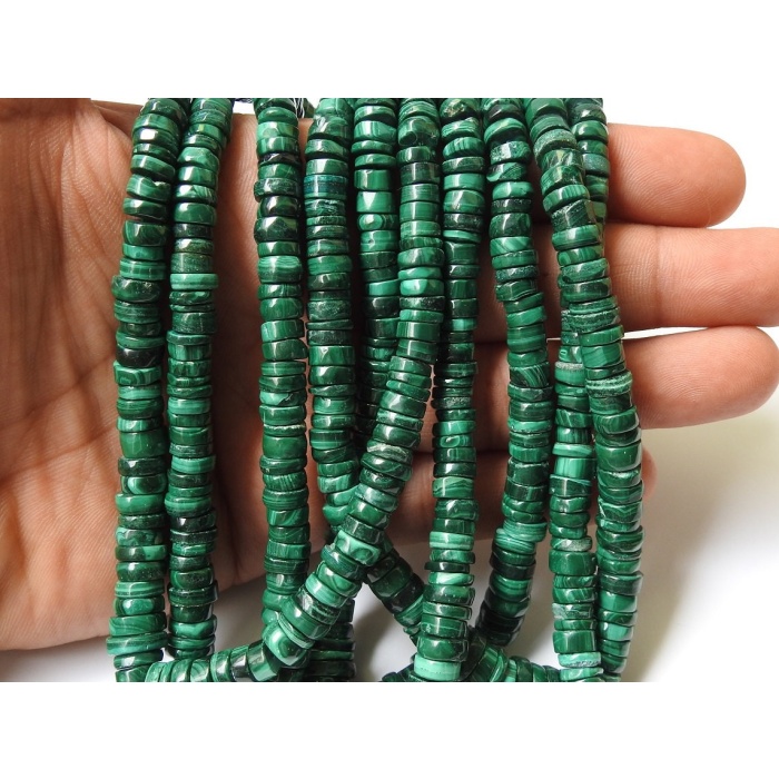 Malachite Smooth Tyre,Coin,Button,Wheel Shape Bead,Handmade,Loose Bead,8Inch Strand,Wholesaler,Supplies,100%Natural PME-T1 | Save 33% - Rajasthan Living 6