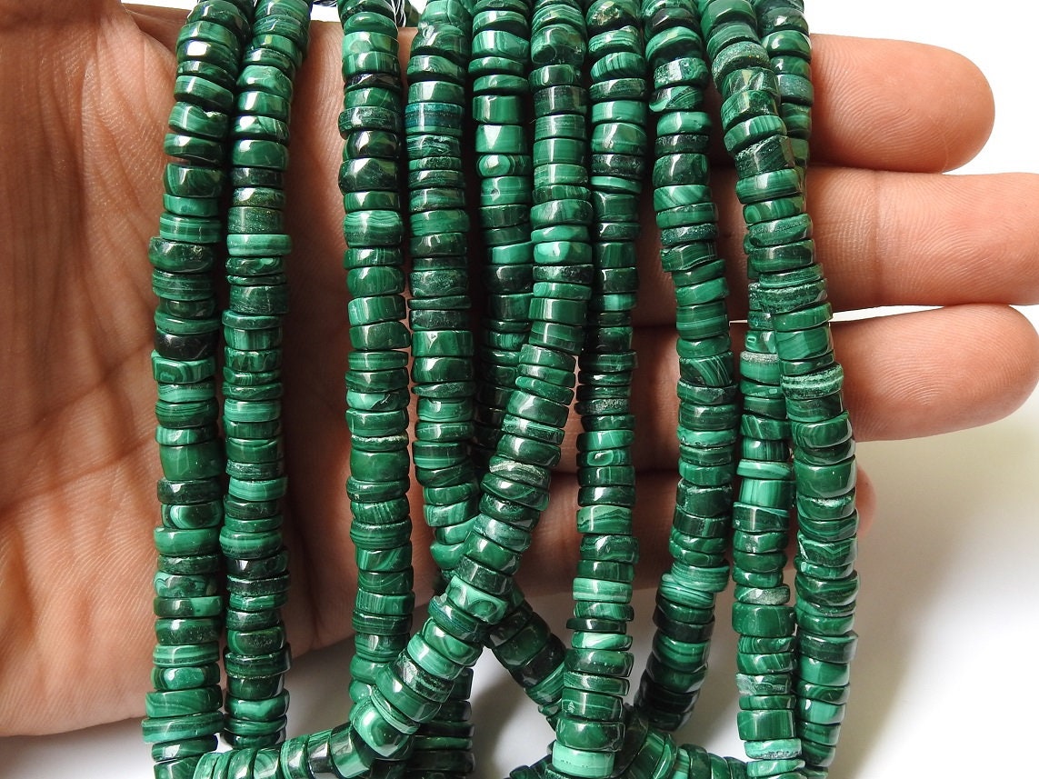 Malachite Smooth Tyre,Coin,Button,Wheel Shape Bead,Handmade,Loose Bead,8Inch Strand,Wholesaler,Supplies,100%Natural PME-T1 | Save 33% - Rajasthan Living 16