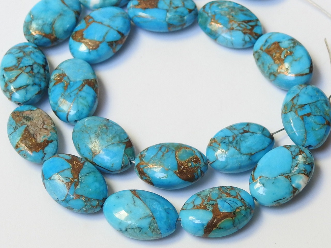 Copper Turquoise Smooth Oval Shape,Nugget,Loose Stone,Handmade Bead,For Making Jewelry 10 Piece Strand 12X8 MM Approx | Save 33% - Rajasthan Living 13