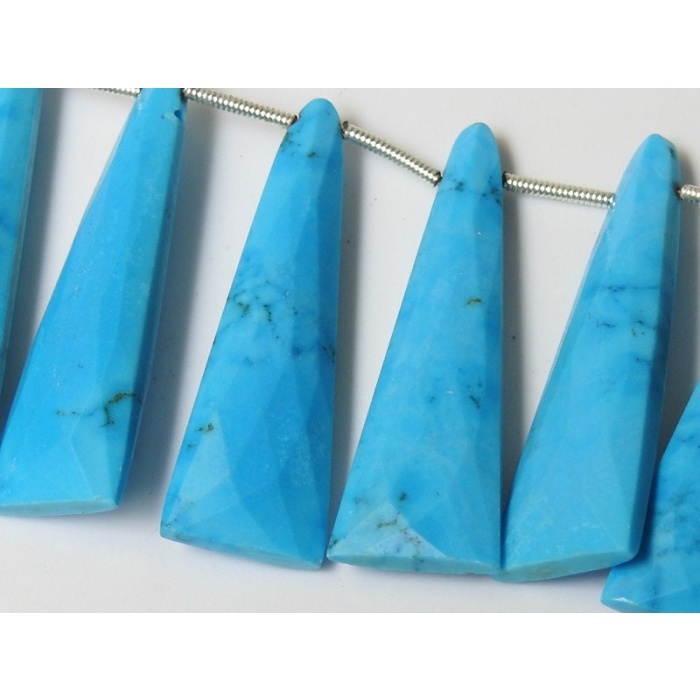 Blue Turquoise Tapered Baguette,Long Trillion,Faceted,Triangle,Pyramid,Pentagon,Trapezoid,Briolette,Earrings Pair,36X12MM  PME-CY3 | Save 33% - Rajasthan Living 7