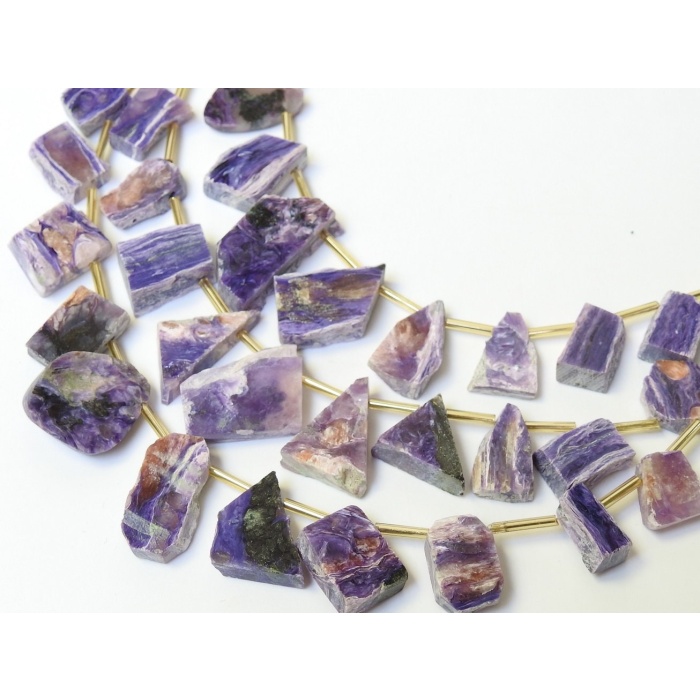 Charoite Polished Rough Slice,Slab,Stick,Loose Raw,11Piece Strand 24X11To12X12MM Approx,Wholesaler,Supplies,100%Natural PME-R4 | Save 33% - Rajasthan Living 7