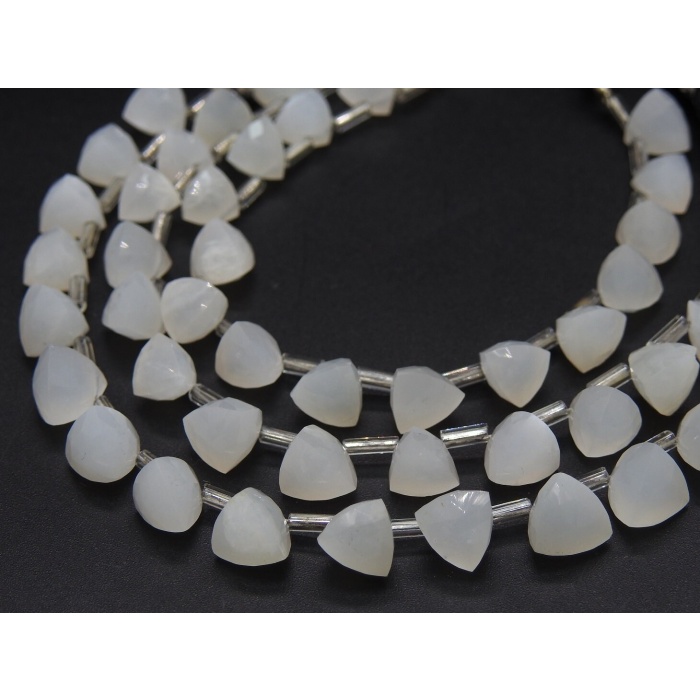 10Piece Strand,Natural White Moonstone Micro Faceted Trillions,Triangle,Drop,Briolettes,Wholesaler,Supplies 7X7MM Approx PME-BR2 | Save 33% - Rajasthan Living 8