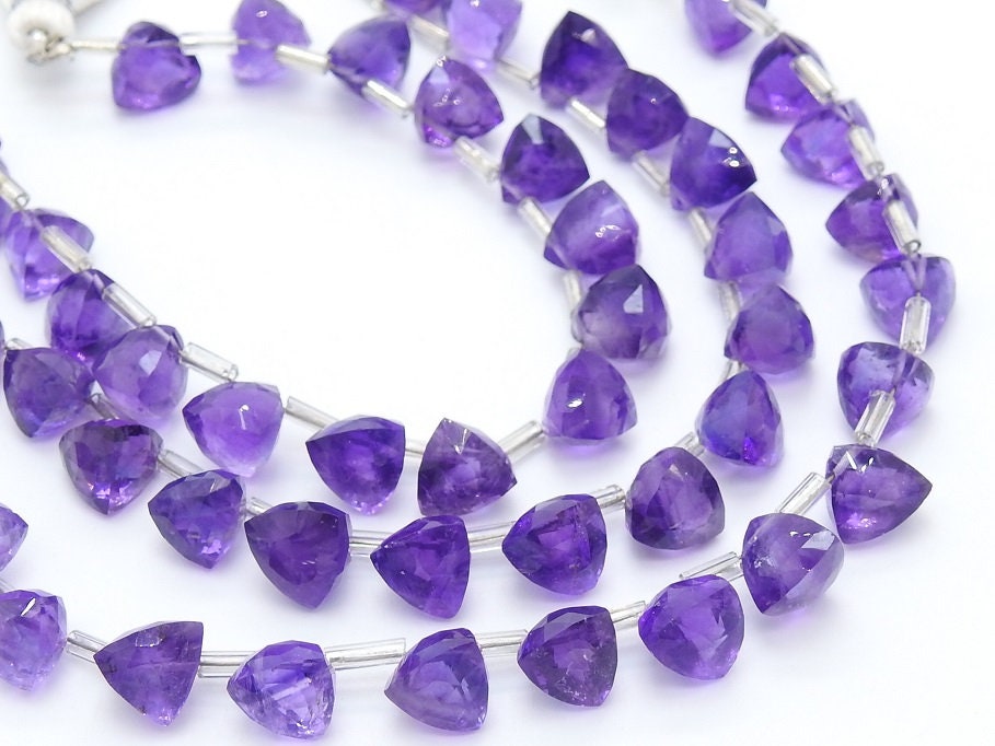 Amethyst Micro Faceted Trillions,Loose Stone,Briolettes,10Pieces Strand 7X7MM Approx,Wholesaler,Supplies,New Arrival,100%Natural PME-BR6 | Save 33% - Rajasthan Living 16
