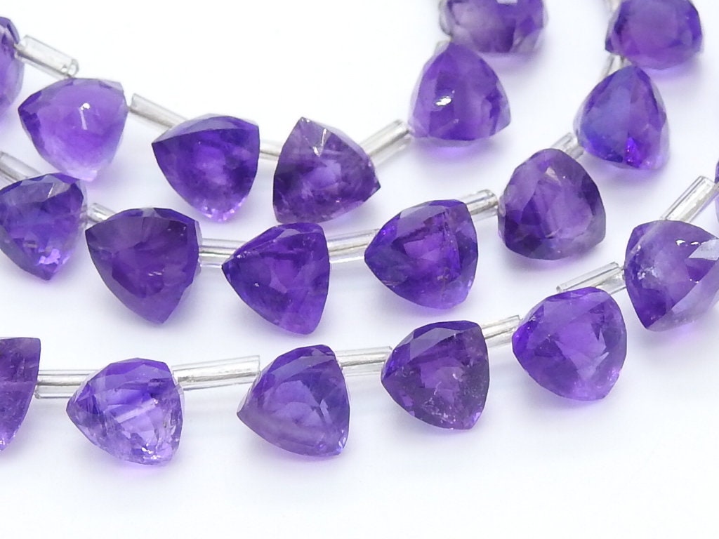 Amethyst Micro Faceted Trillions,Loose Stone,Briolettes,10Pieces Strand 7X7MM Approx,Wholesaler,Supplies,New Arrival,100%Natural PME-BR6 | Save 33% - Rajasthan Living 14