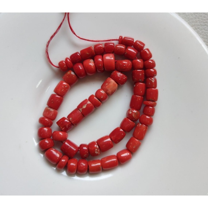 14 Inch Strand Natural Coral Faceted  Beads  5-7 MM 100% Natural Rondelle Gemstone | Save 33% - Rajasthan Living 5