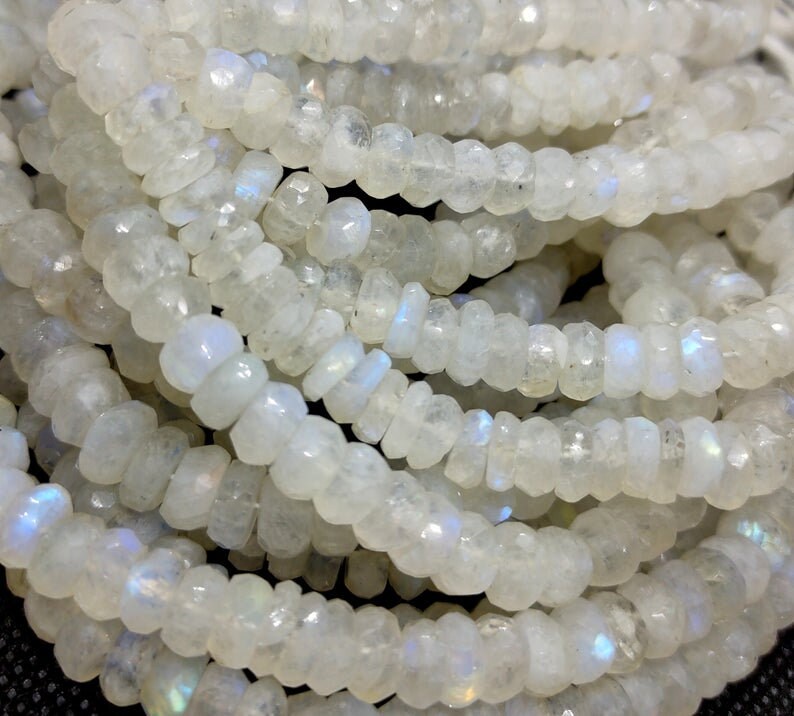 Natural Rainbow Moonstone 14″Inch Strand Faceted Rondelle Beads AA+ Quality Moonstone 7 MM 100% Natural Gemstone | Save 33% - Rajasthan Living 12