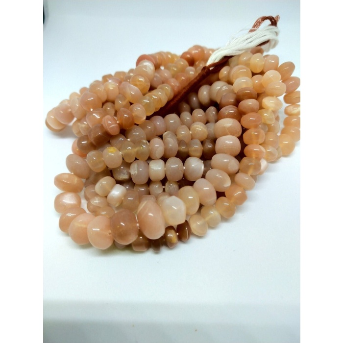 Natural Rainbow Moonstone Shaded Peach Moonstone Cabochone Roundel Beads 7 MM 100% Natural Gemstone | Save 33% - Rajasthan Living 7