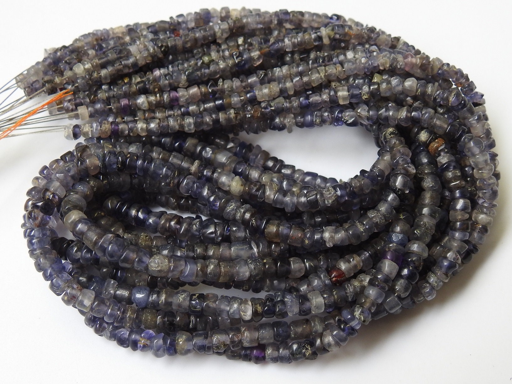 Natural Blue Iolite Smooth Handmade Beads,Roundel Shape,Loose Stone,For Making Jewelry,Wholesale Price,New Arrival,16Inch Strand B10 | Save 33% - Rajasthan Living 18