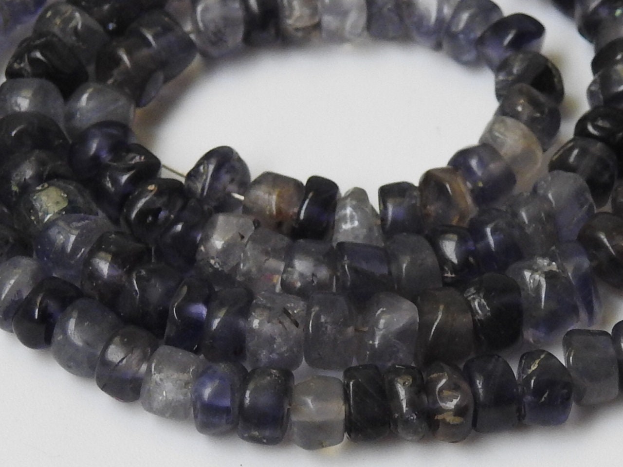 Natural Blue Iolite Smooth Handmade Beads,Roundel Shape,Loose Stone,For Making Jewelry,Wholesale Price,New Arrival,16Inch Strand B10 | Save 33% - Rajasthan Living 17