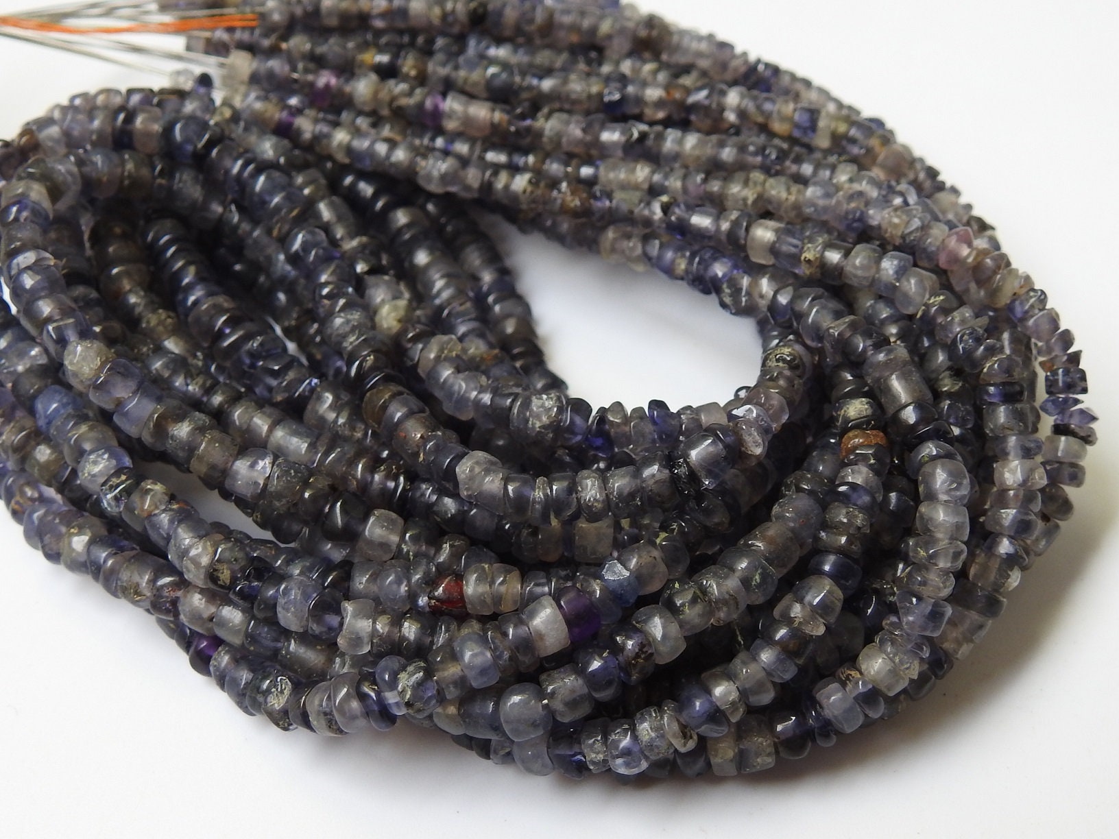 Natural Blue Iolite Smooth Handmade Beads,Roundel Shape,Loose Stone,For Making Jewelry,Wholesale Price,New Arrival,16Inch Strand B10 | Save 33% - Rajasthan Living 14