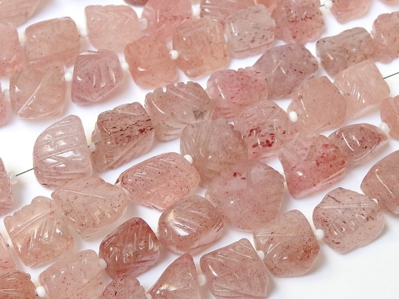 Strawberry Quartz Carving Bead,Tumble,Nuggets,Loose Stone,Handmade,For Making Jewelry,Wholesaler,12Inch 12X10To8X8MM Approx,PME-TU5 | Save 33% - Rajasthan Living 14
