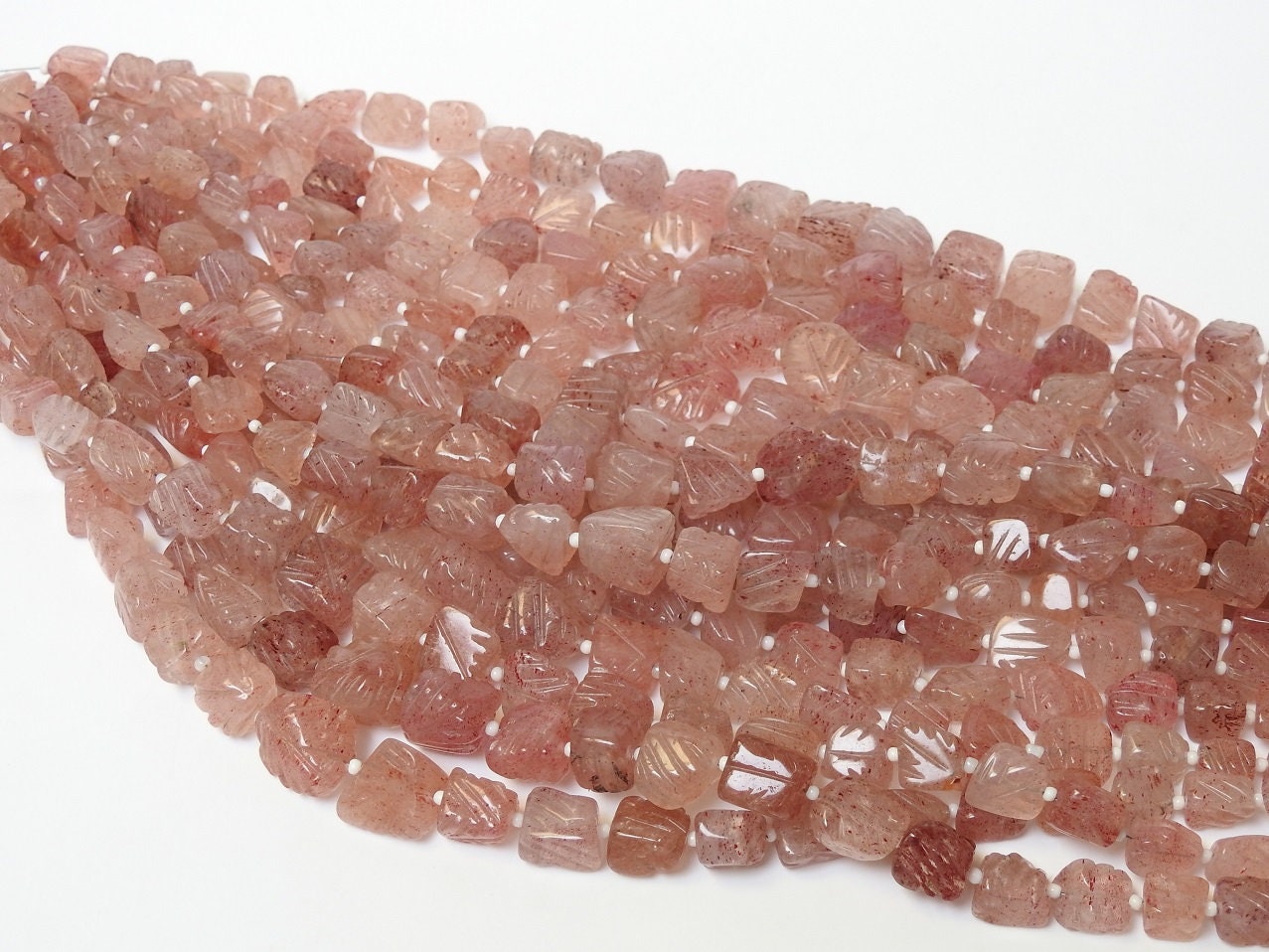 Strawberry Quartz Carving Bead,Tumble,Nuggets,Loose Stone,Handmade,For Making Jewelry,Wholesaler,12Inch 12X10To8X8MM Approx,PME-TU5 | Save 33% - Rajasthan Living 15