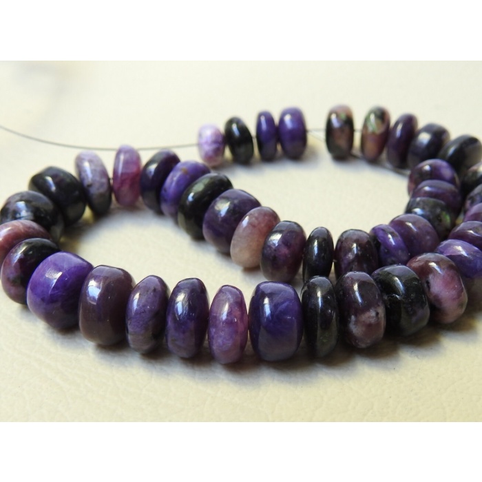 Charoite Smooth Roundel Bead,Shaded,Handmade,Loose Stone,Wholesaler,Supplies,Necklace,For Making Jewelry 8Inch Strand 100%Natural PME-B14 | Save 33% - Rajasthan Living 6