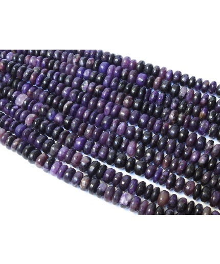 Charoite Smooth Roundel Bead,Shaded,Handmade,Loose Stone,Wholesaler,Supplies,Necklace,For Making Jewelry 8Inch Strand 100%Natural PME-B14 | Save 33% - Rajasthan Living 3