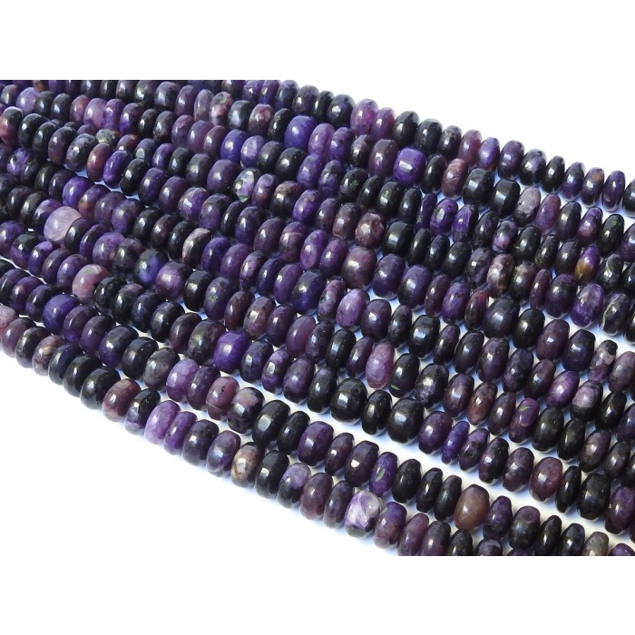 Charoite Smooth Roundel Bead,Shaded,Handmade,Loose Stone,Wholesaler,Supplies,Necklace,For Making Jewelry 8Inch Strand 100%Natural PME-B14 | Save 33% - Rajasthan Living 7