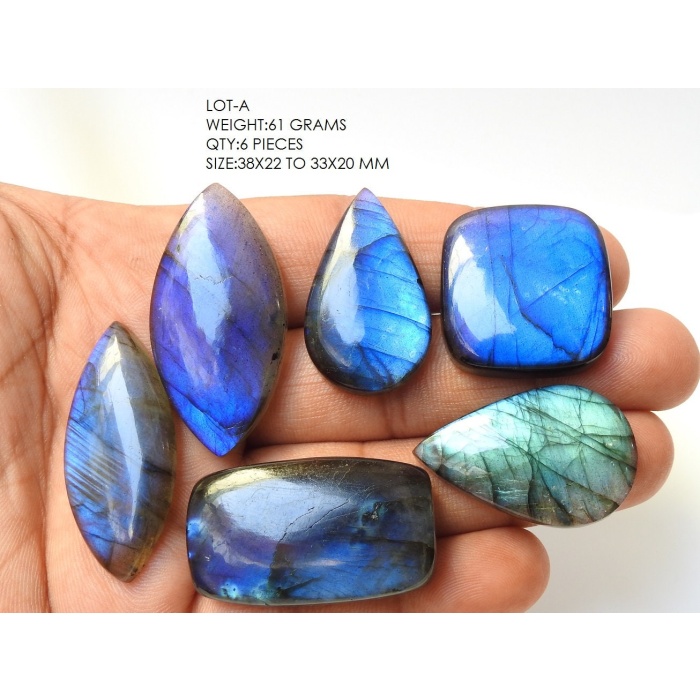 Labradorite Smooth Cabochon Lot,Blue Flashy Fire,Fancy Shapes,Loose Stone,Handmade Gemstone,For Making Pendents,Jewelry 100%Natural PME(C1) | Save 33% - Rajasthan Living 6