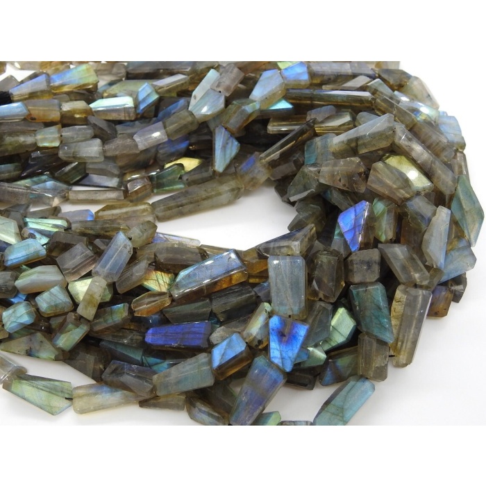 100%Natural ,Labradorite Faceted Tumble,Nuggets,Multi Flashy Fire,Handmade,Step Cut 14Inch Strand 20X8To10X5MM Approx (pme)TU2 | Save 33% - Rajasthan Living 10